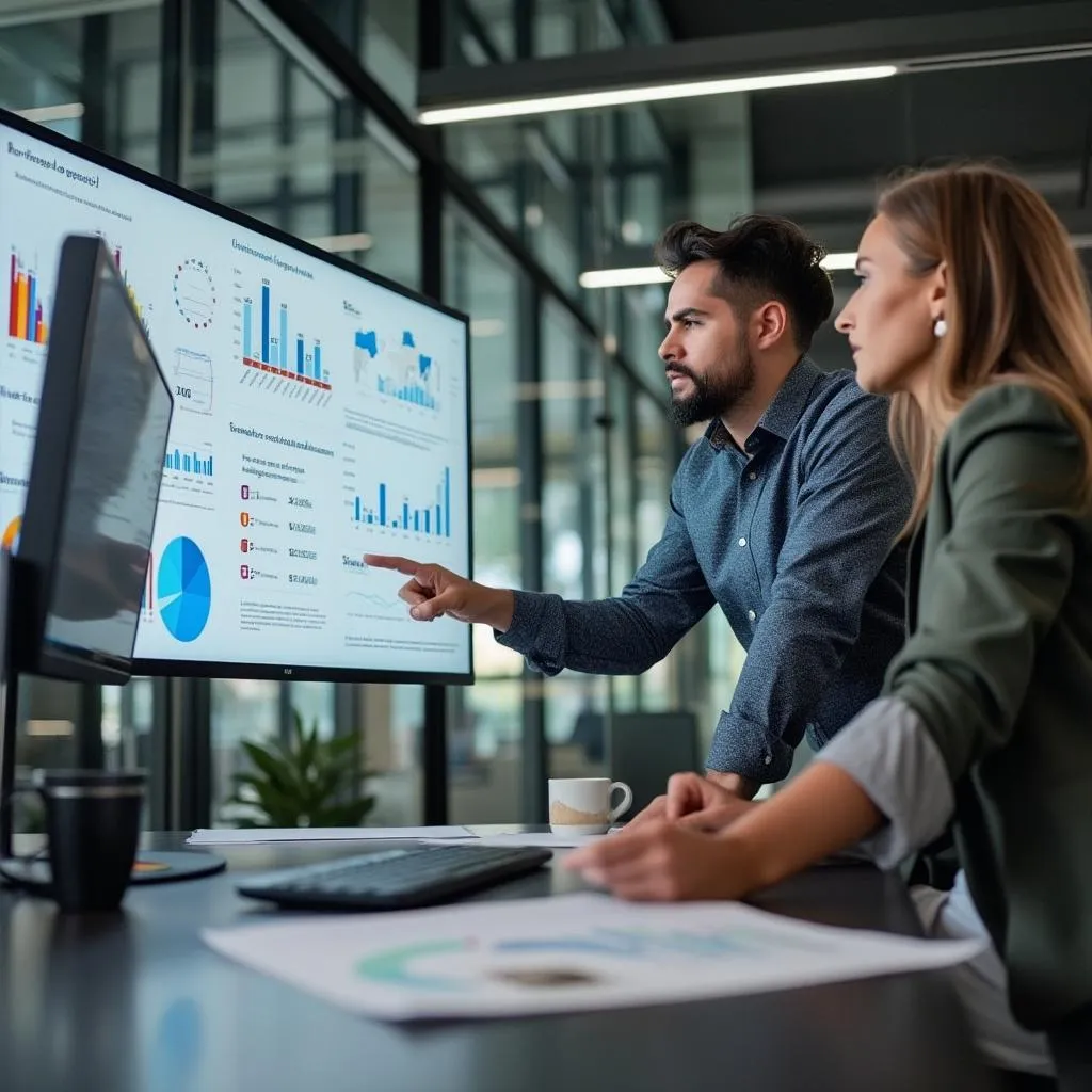 Equipo de consultores financieros trabajando
